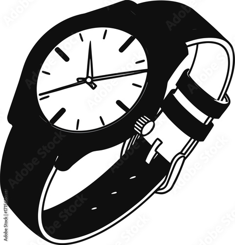 Minimal Black and White Wristwatch Icon