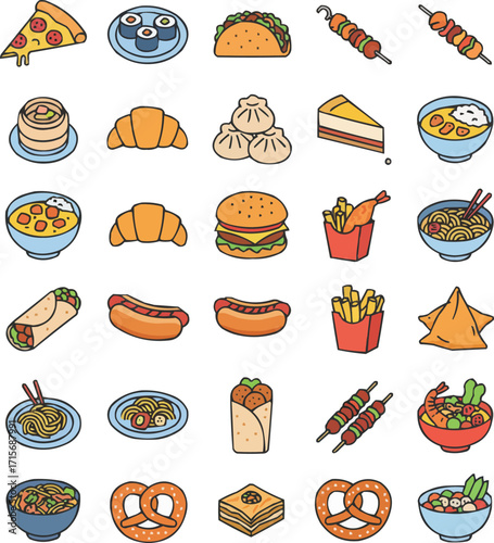 Global Culture Food Icon Set
