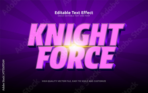 knight force editable text effect