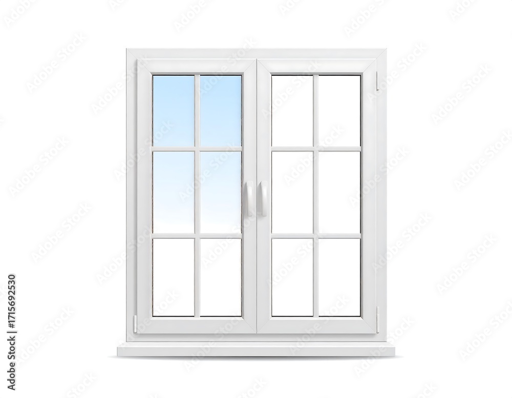Obraz premium White window with light blue sky