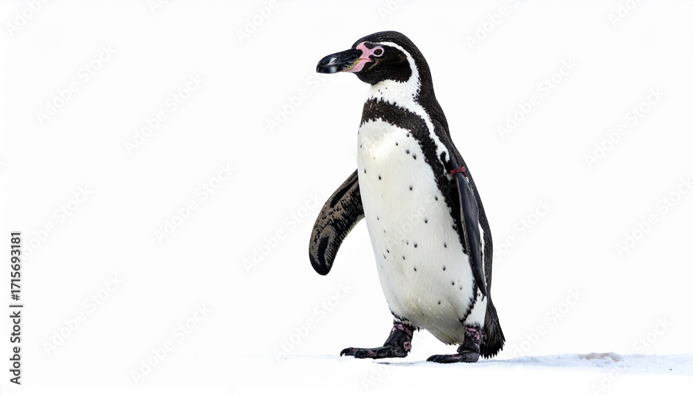 Naklejka premium Humboldt Penguin (Spheniscus humboldti) isolated against white background.