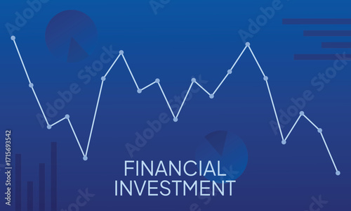 Business stock market investment graph growth technology background. chart economy forex finance increase rise. vector illustration fantastic hi-tech design. Financial Investment.