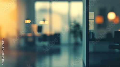 Wallpaper Mural Abstract Blurred Office Interior: Modern Workspace Ambiance Torontodigital.ca