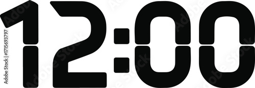 Digital clock display showing the time 1200.