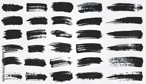 Wallpaper Mural Brush stroke vector illustration set  Torontodigital.ca