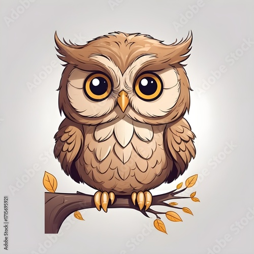 Cute owl on a branch