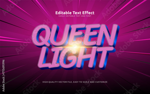 queen light editable text effect