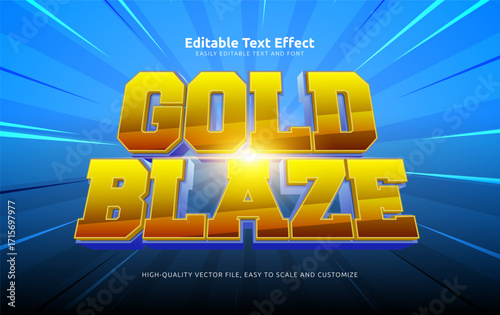 gold blaze editable text effect