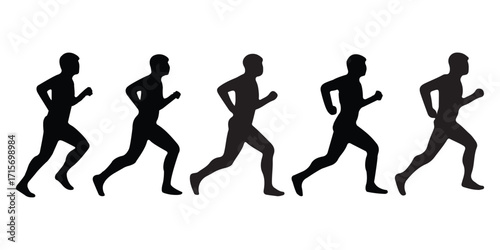 Running men and women are depicted in a modern set of isolated silhouettes, with the initial directive being Run