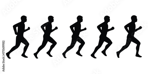 Running men and women are depicted in a modern set of isolated silhouettes, with the initial directive being Run