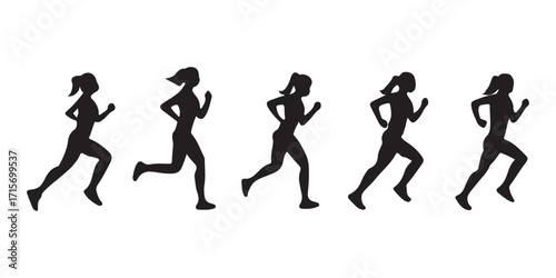 Silhouette of man running, jogging exercise, fitness training, athlete workout, sports activity, outdoor cardio endurance, healthy lifestyle, active movement