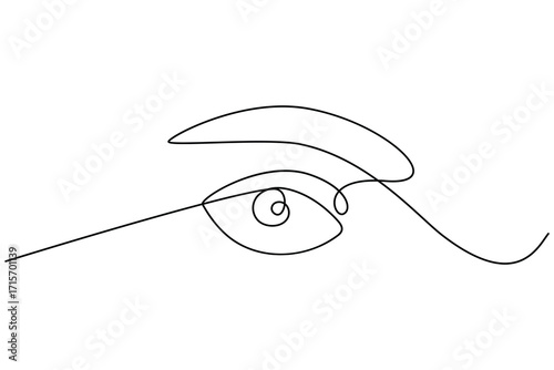 Eye single line art in one continuous line.human eye one line art.