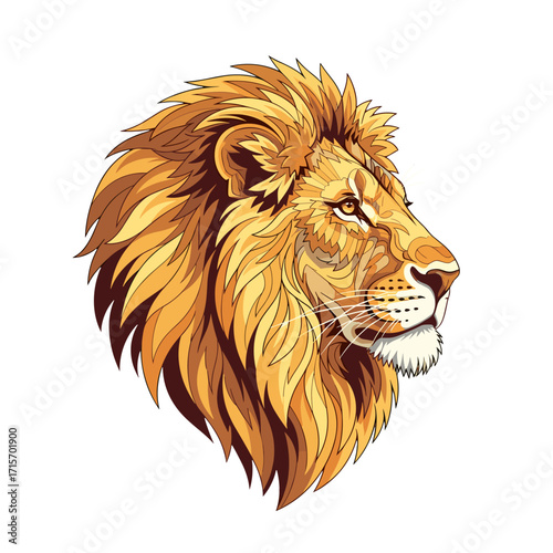 lion head, lion profile, majestic lion, golden mane lion, cartoon lion, vector lion, wild lion, jungle king, safari animal, big cat, powerful lion, lion illustration, african lion, exotic animal, pred