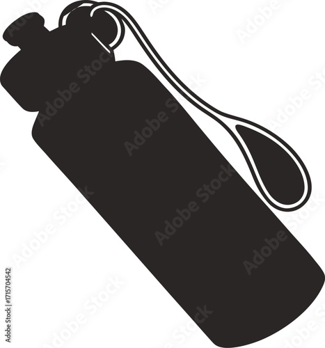 Minimal Black and White Water Bottle Icon