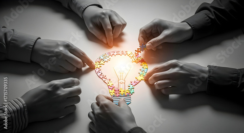 Team builds colorful puzzle lightbulb, sparking new ideas and innovation