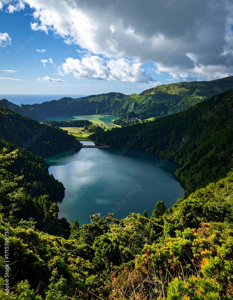 Fototapeta premium Scenic volcanic lake