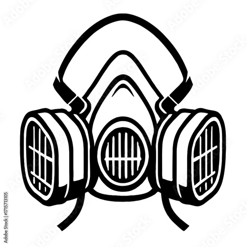 Vector Illustration of a Respirator Mask - Industrial Safety and Health Icon