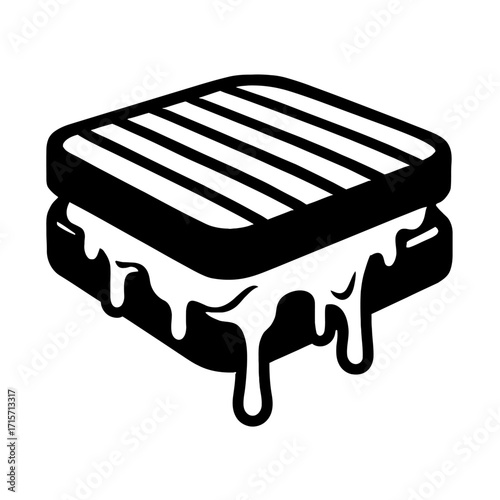 black and white grilled cheese sandwich clip art preview