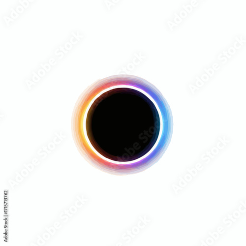 Abstract Colorful Glowing Ring with a Dark Center A Visual Display