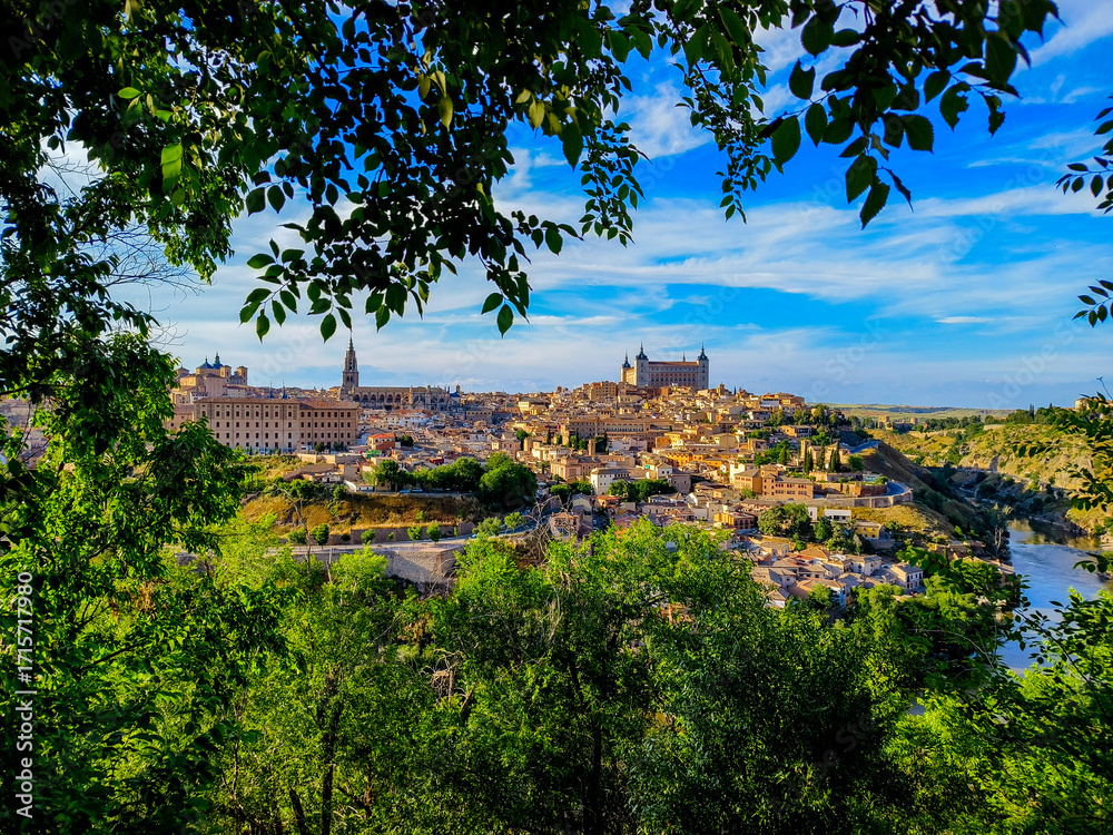 Fototapeta premium Toledo, Spain, May 21 2025, Panoramic view city Toledo Spain