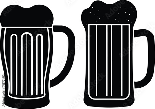  bear mug set Collection vector illustration perfect for pub logos, brewery branding, or craft beer event designs and merchandise