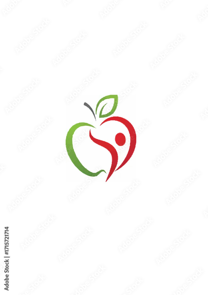 Fototapeta premium Healthy Apple Icon.ai