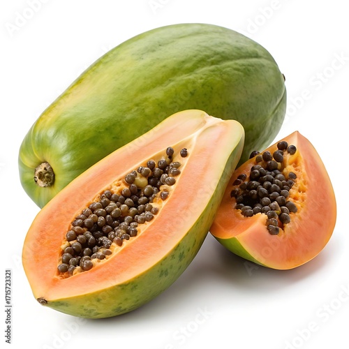 Wallpaper Mural papaya isolated on white Torontodigital.ca