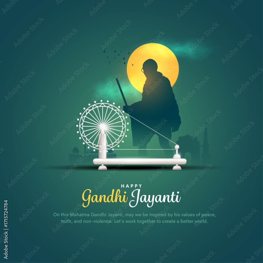 custom made wallpaper toronto digitalcreative vector background design for gandhi ji jayanti on 2nd October.