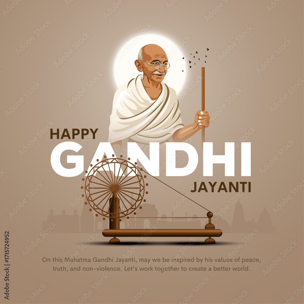 custom made wallpaper toronto digitalcreative vector background design for gandhi ji jayanti on 2nd October.