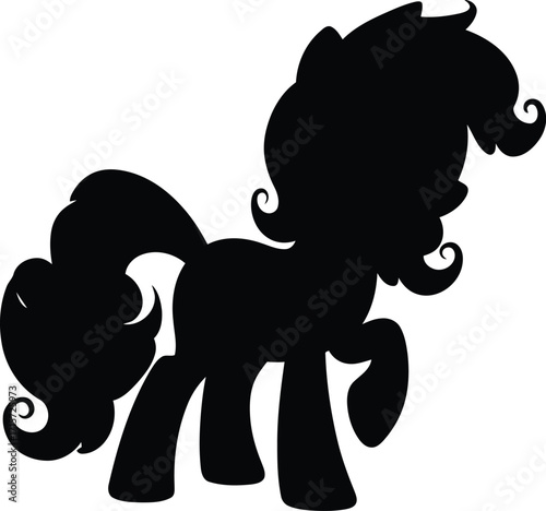 Whimsical pony silhouette cute fantasy creature art vector graphic vector