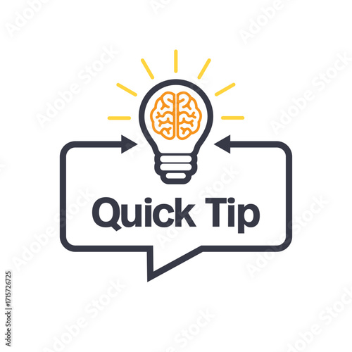 Quick tip speech bubble icon clipart vector template