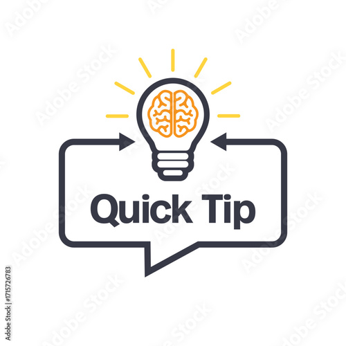 Quick tip speech bubble icon clipart vector template