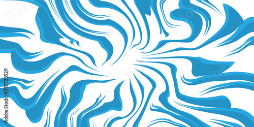 Sunburst pattern blue and white background design. Vintage sunrays illustration swirl line