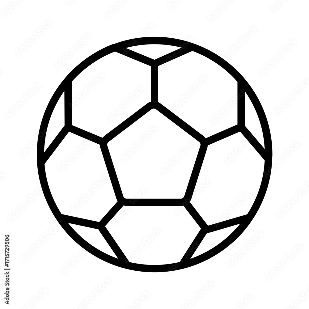 Obraz premium Vector black line icon for Soccer