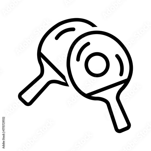 Vector black line icon for Table tennis