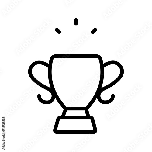 Vector black line icon for Trophy