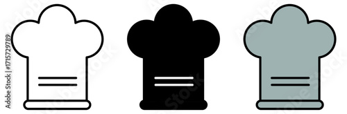 Chef hats of different colors, symbolizing the culinary world