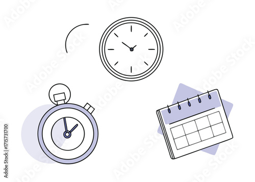 Assorted timekeeping and scheduling elements clock