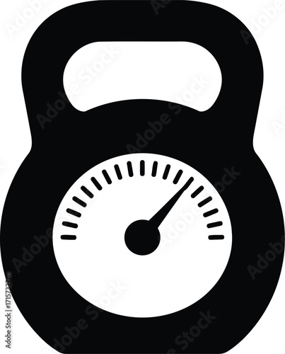 Kettlebell weight indicator fitness gauge strength training icon vector