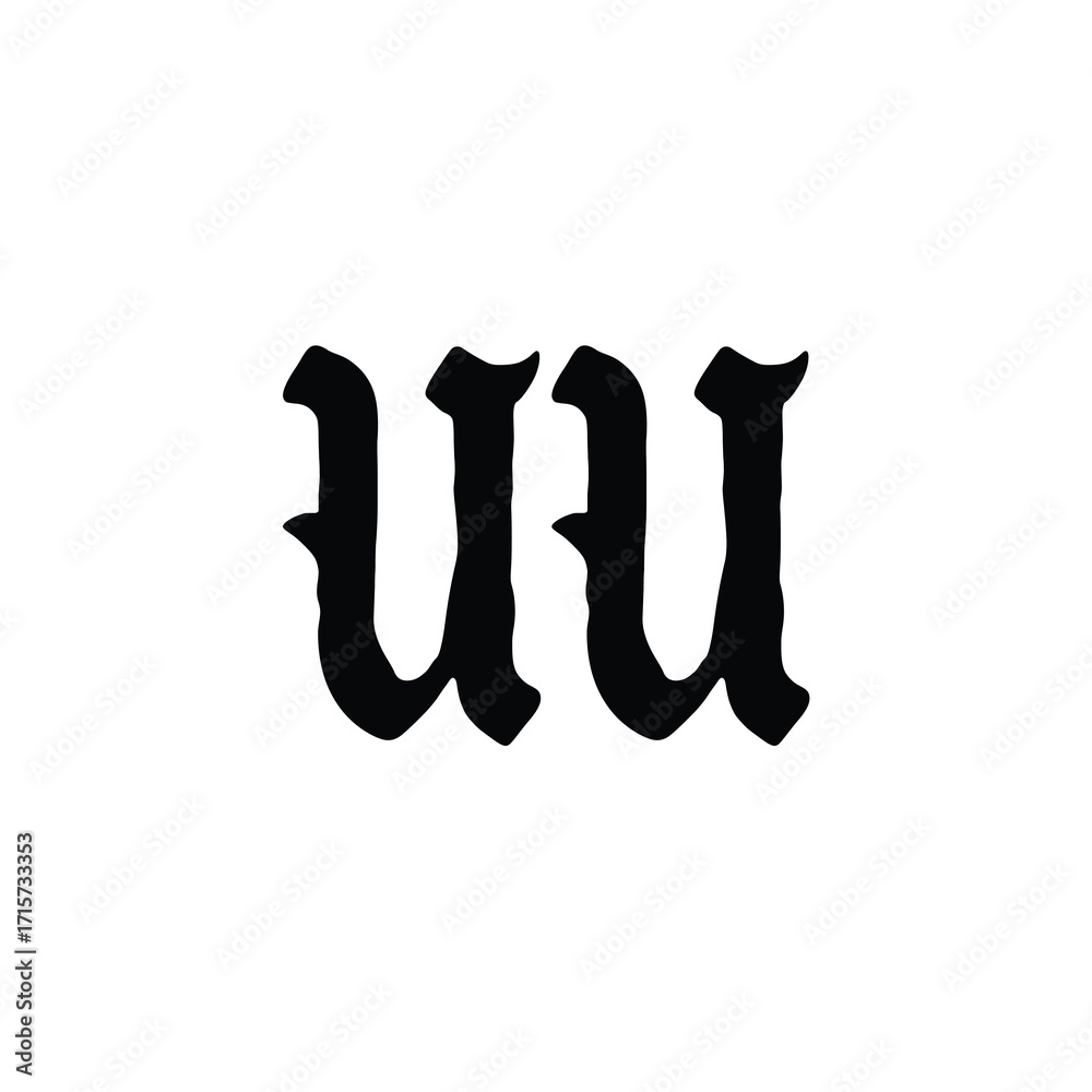 Obraz premium UU monogram logo design letter text name symbol monochrome logotype alphabet character simple logo