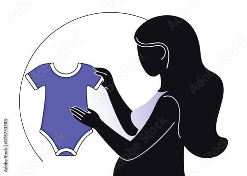 Pregnant woman holding baby onesie pregnancy belly