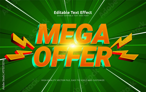 mega offer editable text effect