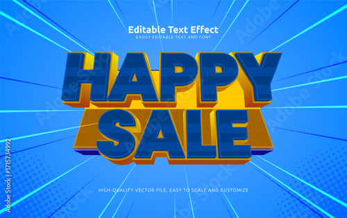 happy sale editable text effect