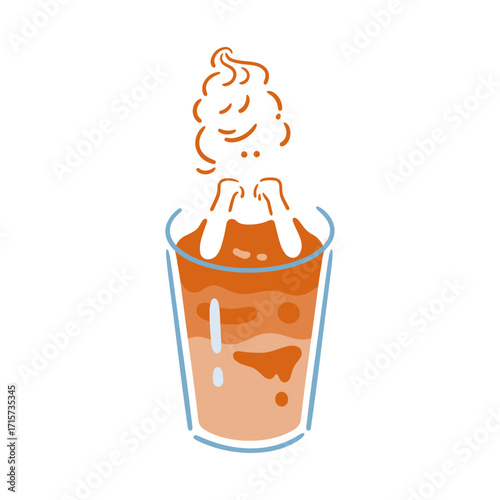 【キャラメル Ver.】キャラメル フラペチーノイラスト_Color