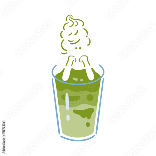 【抹茶 Ver.】 抹茶フラペチーノイラスト_Color