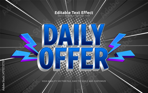 daily offer editable text effect