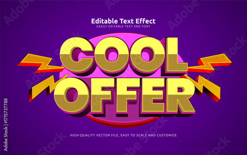 cool offer editable text effect