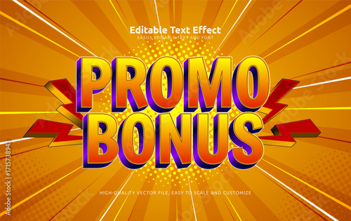 promo bonus editable text effect
