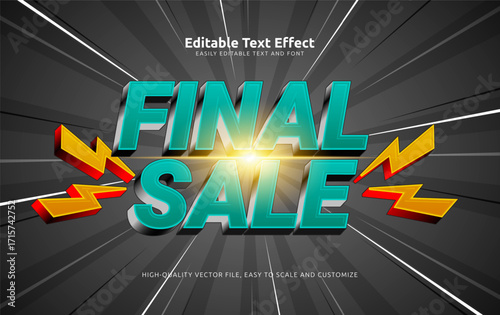 final sale editable text effect