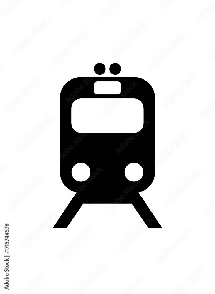 Fototapeta premium A black train icon on a transparent background.
